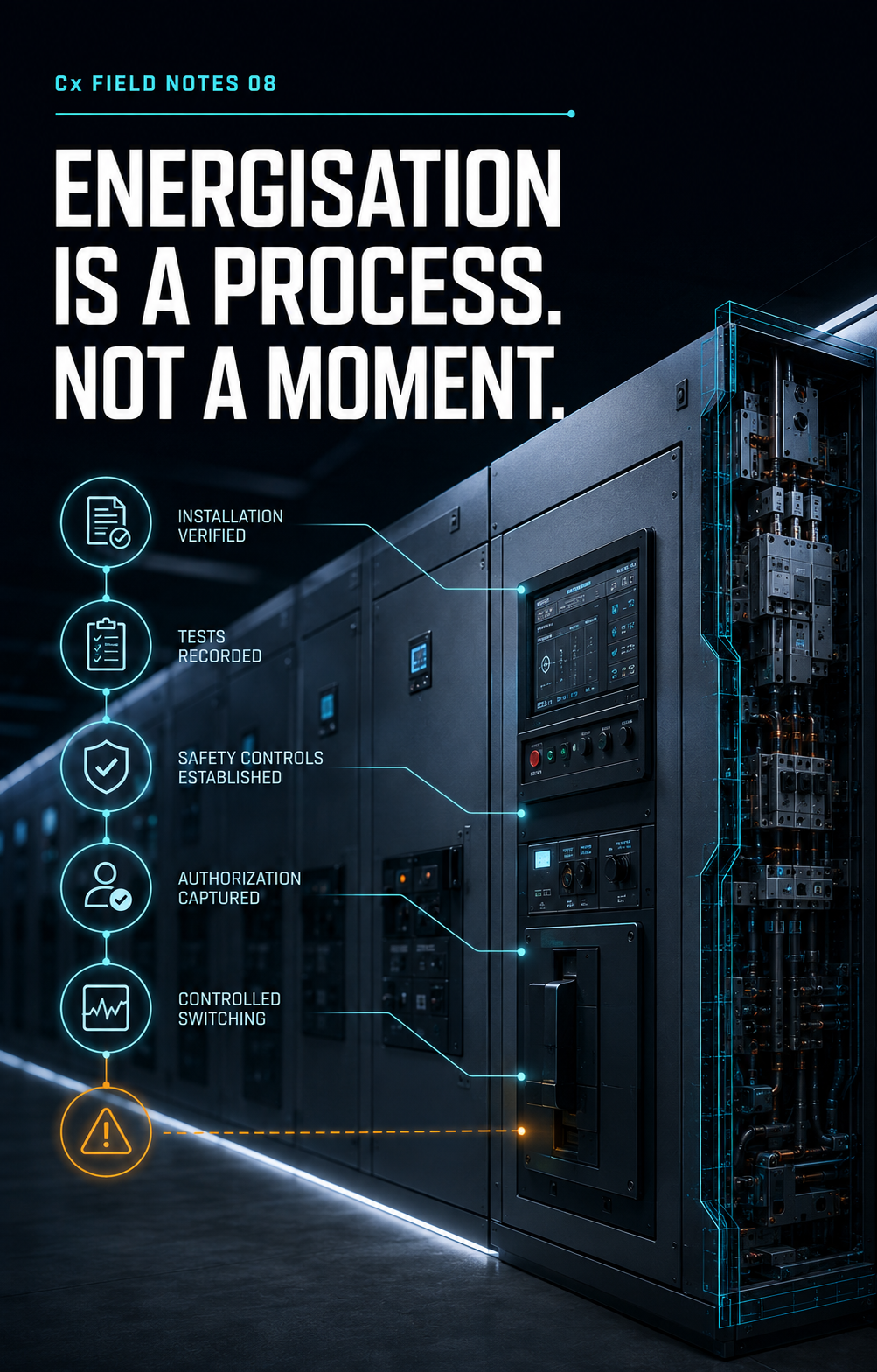 Concept illustration for Energisation Is a Process. Not a Moment.